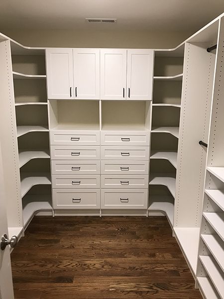 Master Closet Design Walk In Luxe, Walk In Closet Ideas U Shaped, Closet Organizer Systems, Walking Closet Ideas Modern, Walk In Closet White And Wood, Closet Maid Closets Walk In, Walk In Closet With Drawers And Shelves, Large Closet Ideas Layout Master Suite, Square Walkin Closet Ideas Layout