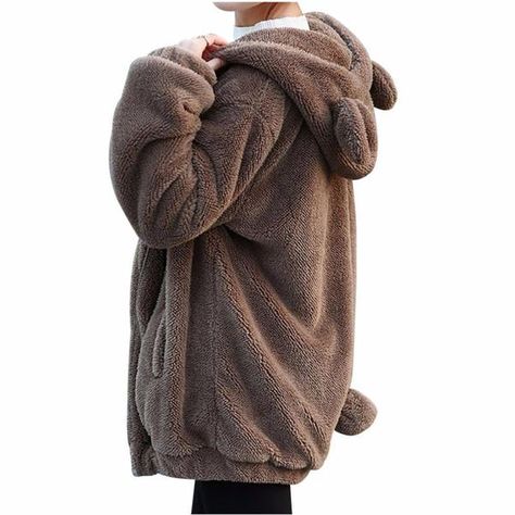 Ursa: Fluffy Bear Hoodie Bear Ear Hoodie, Zipper Hoodie Women, Fluffy Bear, Pullovers Outfit, Loose Hoodie, Bear Hoodie, Bear Ears, Winter Sweatshirt, Sweatshirt Women