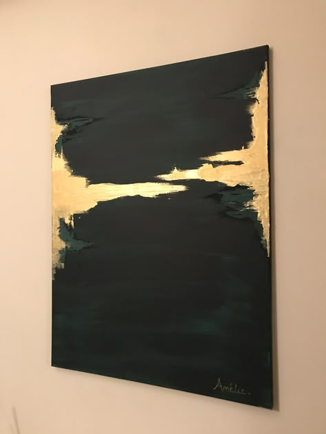 Stair Art, Rothko Art, Gold Art Painting, Original Canvas Painting, Abstract Painting Techniques, Black Painting, Diy Abstract Canvas Art, Painting Canvases, Gold Leaf Art