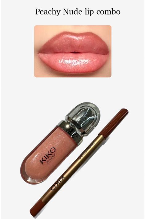 Makeup Looks Daily, Peachy Lip Combo, Kiko Milano Lip Combo, Kiko Lip Liner, Pinky Nude Lip Combo, Kiko Lip Combo, Nude Pink Lip Combo, Best Nude Lip Combo, Gloss And Lip Liner