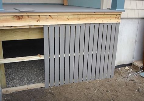 Skirting For Pier And Beam Homes, Underpinning Ideas Mobile Home, Porch Skirting Ideas, Shed Skirting Ideas, Mobile Home Skirting Ideas, Porch Skirting, Porch Lattice, Deck Skirting Ideas, Lattice Deck