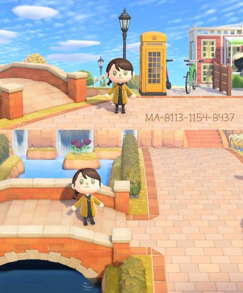 Acnh Red Brick, Acnh Red Brick Path, Red Brick Path, Nintendo Switch Animal Crossing, Animal Crossing New Horizon, Brick Path, Animal Crossing Memes, Path Design, Animal Crossing Wild World