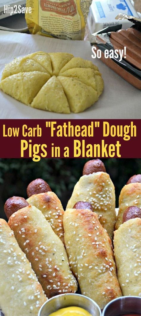 You're family won't miss the carbs with these tasty hot dogs wrapped in flavorful grain free dough. Cena Keto, Fathead Dough, Low Carb Diets, Recetas Keto, Pigs In A Blanket, Low Carb Eating, Low Carb Bread, Low Carb Dinner, Low Carb Snacks