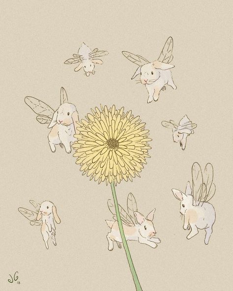 Mini Bunny, Rabbits, Dandelion, Animals