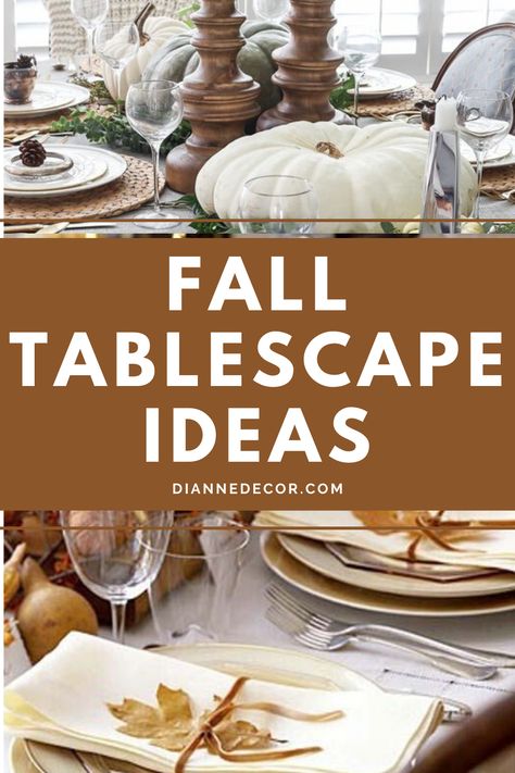 Tis' the season for gathering, big meals, and creating an amazing fall tablescape. Here are 10 awesome fall tables decor ideas for your home.    #falltablescape #falldecor #tablescapeideas #falltabledecor #homedecorating Round Tablescapes Fall, Call Tablescape, Fall Tablecloth Ideas, Modern Rustic Dining Room Ideas, Pretty Table Setting Ideas, Tablescapes Ideas Everyday, Fall Table Scapes Ideas, Simple Fall Tablescapes, Fall Dinner Table Decor