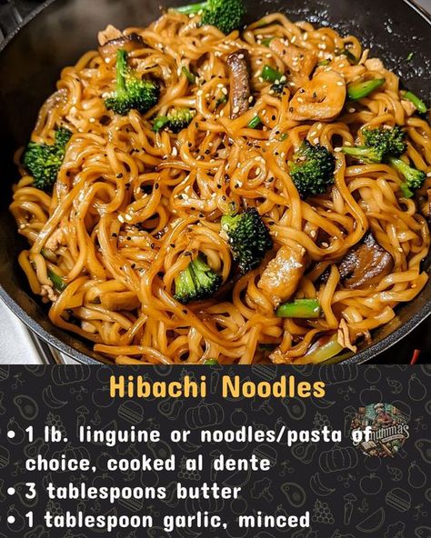 Hibachi Noodles

Deliciously buttery... - Best Quick Recipes Hibachi Noodles, Hibachi Recipes, Lo Mein Noodles, Teriyaki Sauce, Linguine, Sesame Oil, Quick Recipes, Easy Snacks, Asian Recipes