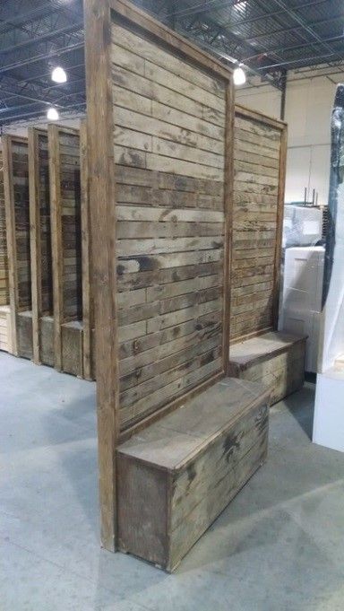 Vintage Pallet Wood Divider Wall | Marquee Rents | Party & Wedding Rental in Austin, TX Wood Divider Wall, Wood Divider, Pallet Walls, Movable Walls, Diy Room Divider, Free Standing Wall, Pallet Wall, Divider Wall, Craft Booth