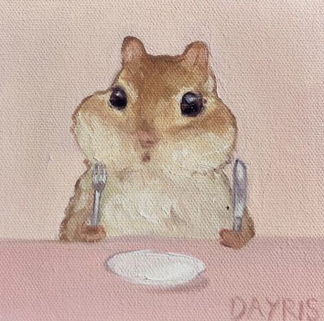 insta: dayrisfelix Cute Paintings, Small Canvas Art, Dibujos Cute, Cute Little Drawings, Cute Animal Drawings, Funky Art, Cute Doodles, الرسوم�ات اللطيفة, Art Plastique