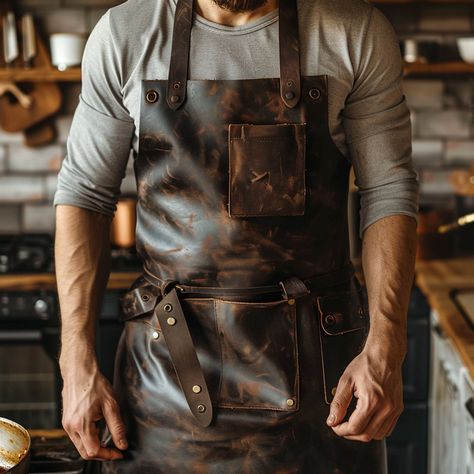 SizzleGrill Leather Apron Leather Shop Apron, Leather Aprons For Men, Workwear Men, Mens Apron, Hairstylist Apron, Salon Aprons, Cooking Aprons, Food Stand, Professional Cooking