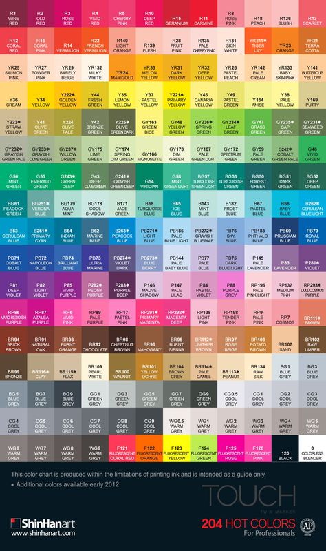 Dina Kowal Creative: Touch Marker Color Charts Color Names Chart, All Colours Name, Marker Color, Palette Challenge, Color Knowledge, Color Mixing Chart, Color Palette Challenge, Hur Man Målar, घर की सजावट