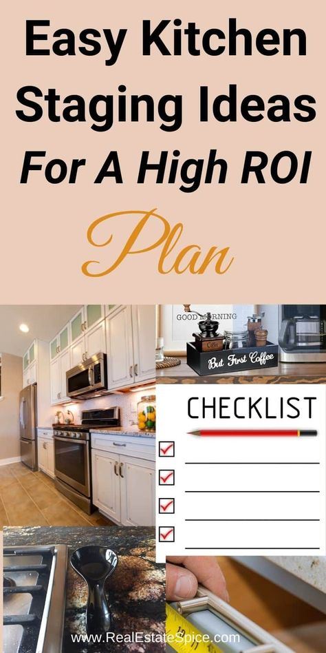 10 Easy Kitchen Staging Ideas For A HIGH ROI. Know these 10 Easy Kitchen Staging ideas FOR A HIGH ROI. Don't break the bank. Use these 10 low cost staging ideas when selling your home. . . . . #kitchenstaging #staging #sellhome #sellhouse #sellhousetips #realestatespice #realestate #kitchenideas #kitchenstagingideas #kitchenstagingtips via @https://www.pinterest.com/realestatespice/_created/ Staging To Sell A House Ideas, How To Stage A Kitchen To Sell, Stage Kitchen To Sell, How To Stage A Kitchen, Staging Kitchen To Sell, Staging A Kitchen To Sell, Kitchen Staging Ideas To Sell, Kitchen Table Staging, Staging Kitchen Counters