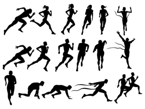 Running Man Silhouette, People Running Illustration, Running Person Drawing, People Running Drawing, Running Man Drawing, Man Running Drawing, Person Running Drawing, Running Painting, Running People