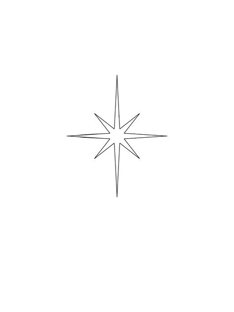 Northstar Tattoo Design, 8 Pointed Star Tattoo Bryce, Eight Pointed Star Tattoo, Star Tattoo Back, North Star Drawing, 8 Pointed Star Tattoo, Star Line Drawing, Star Tattoo Stencil, Northern Star Tattoo