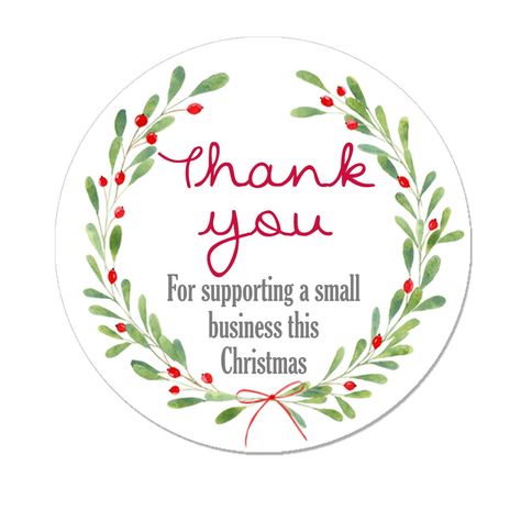 Thank you for supporting a small business stickers  Lovely finishing touch to your products at Christmas to give your customers that extra customer satisfaction.  A Lovely way to make your Christmas sales that extra bit MAGICAL! 35 stickers printed on A4 Sheets - Cannot be personalised. Individual sticker size is approximately 37mm. Good quality, professionally designed labels, to make your Christmas sales and customer service a little more MAGICAL! Small Business Christmas, Small Christmas Cards, Small Business Stickers, Gift Tag Labels, Christmas Sales, Business Labels, Sticker Printer, Mini Printer, Christmas Thank You