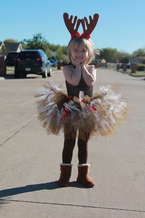 Rudolph Costume, Diy Christmas Costumes, Christmas Tutu Dress, Holiday Party Inspiration, Christmas Contests, Reindeer Costume, Xmas Costumes, Diy Ugly Christmas Sweater, Deer Costume