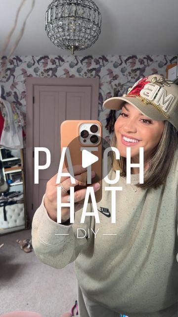 How To Make Patch Trucker Hats, Diy Hat Embellishment, Make Your Own Trucker Hat, How To Style Trucker Hat, Patch Trucker Hat Diy, Hat Patches Diy, Trucker Hat Chains Diy, How To Make Trucker Hats, Iron On Trucker Hat Diy