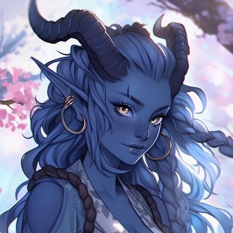 Cherry Blossom Forest, Female Tiefling, Tiefling Female, Dnd Magic, Tiefling Bard, Ange Demon, Dungeons And Dragons Characters, Dnd Art, Wow Art