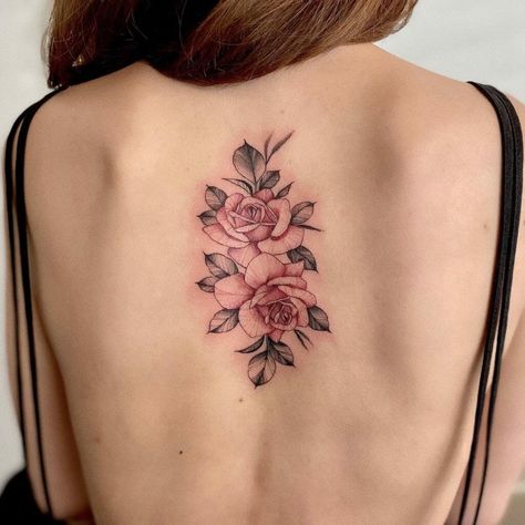 Rose Flowers Tattoo Roses Rib Tattoo, Rose Flowers Tattoo, Tattoo 101, Upper Back Tattoo, Beautiful Back Tattoos, Back Tattoo Ideas, Bunch Of Roses, Tattoo Roses, Upper Back Tattoos