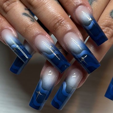 Nails.isabae | (♡´❍`♡)*✧ ✰ ｡* @vivranthangs | Instagram Insta Nails, Square Nail Designs, Long Nail Designs, Coffin Nails Designs, Square Nails, Nude Nails, Blue Nails, French Nails, Winter Nails