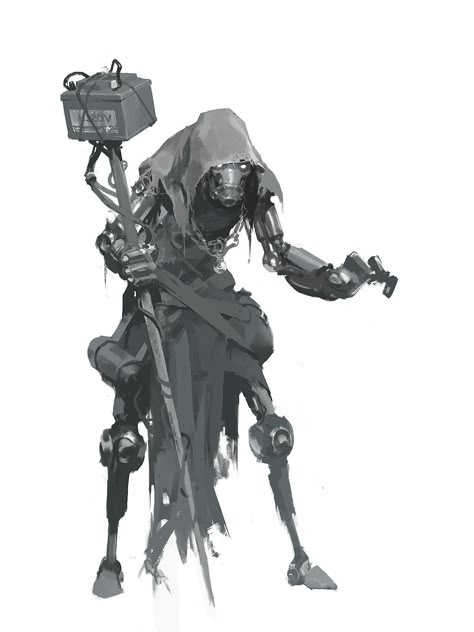 Rusty Robot Mage, Viktor Titov on ArtStation at https://www.artstation.com/artwork/m8YGY Viktor Titov, Rusty Robot, Character Design Cartoon, Cool Robots, Arte Robot, Character Design Sketches, Arte Cyberpunk, Cyberpunk Character, A Robot