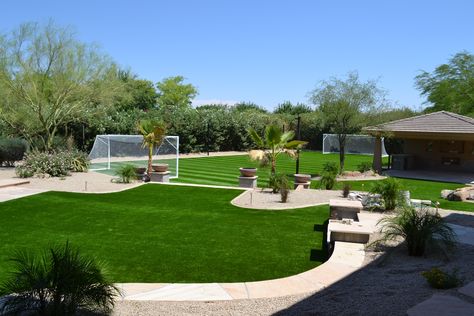 Backyard Soccer, Arizona Landscaping, Backyard Sports, Outdoor Buildings, Football Pitch, Modern Villa Design, Home Gym Design, Backyard Playground, Backyard Inspo