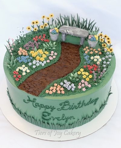 Flower garden cake. Flower Garden Cake, Garden Ideas In Front Of House, Flower Garden Illustration, Garden Theme Cake, Garden Birthday Cake, Garden Cosmos, Quotes Flower, Flower Garden Ideas, Flower Garden Plans