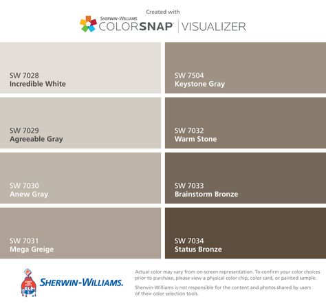 Green House Color, Greige Kitchen, Agreeable Gray Sherwin Williams, Anew Gray, Interior Paint Colors Schemes, Sherwin Williams Gray, Mindful Gray, Agreeable Gray, Gray Paint