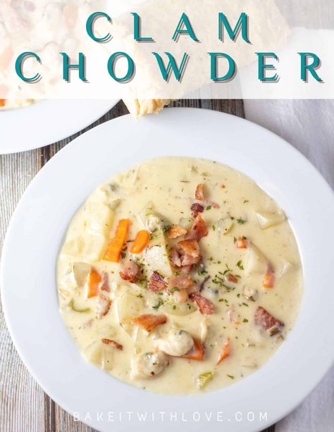 Clam Chowder For A Crowd, Claim Chowder Recipe, Claim Chowder, Crockpot Clam Chowder, Best New England Clam Chowder, Recipe With Heavy Cream, Slow Cooker Clam Chowder, Crab Chowder Recipes, Best Clam Chowder Recipe