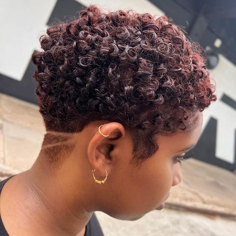 Published Hair Artist on Instagram: “Cut/Color: @mrs_tahirah2 Undercut: @dreamcutsbarberlounge This color service was achieved using @moroccanoilpro new #colorrhapsody color…” Very Short Pixie Curly Haircut, Black Women Twa Hairstyles, Womens Short Undercut, Twa Undercut, Short Natural Pixie Cut, Shaved Hair Designs For Black Women, Colored Twa Natural Hair, Pixie Cut 4c Hair, Undercut Styles For Women