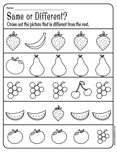 Preschool printable worksheets - same and different activity. #prek #preschool Pre K Practice Worksheets, Fun Worksheets For Preschoolers, Pre K 4 Worksheets Free Printables, K5 Worksheets Free Printable, Worksheets For Preschool English, Learning Ideas For Kindergarten, Pre K Homeschool Worksheets, Preschool Pages Printables, 4 Yo Homeschool