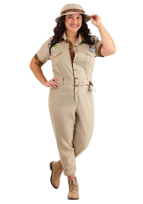 Zookeeper Costume, Zoo Outfit, Hunter Costume, Safari Costume, Khaki Jumpsuit, Pith Helmet, Fun Costumes, Zoo Keeper, Costume For Women