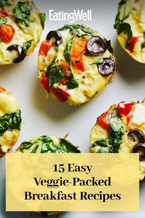 Veggie Egg Muffins Breakfast, Vegetables In Breakfast, Healthy Vegetable Breakfast Recipes, Protein And Vegetable Breakfast, Vegetable Muffins Recipes, Veggie Egg Cups Breakfast, Veggie Heavy Breakfast, Breakfast With Vegetables Ideas, Eating Well Breakfast Recipes