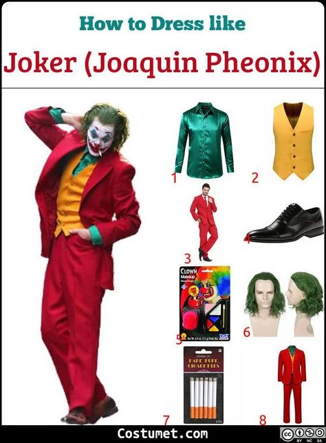 Joker – Joaquin Phoenix Costume for Cosplay & Halloween 2020 Joker Joaquin Phoenix Costume, Holloween Costume Ideas Joker, Joker Costume Ideas For Men, Joaquin Phoenix Joker Costume Female, The Joker Costume Men, Joker Halloween Costumes Men, Easy Joker Costume, Joker Costume Men, Diy Joker Costume