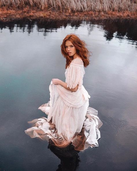 Riley Rasmussen, Danielle Victoria, Lake Photoshoot, Red Haired Beauty, Fantasy Photography, Foto Tips, Redhead Beauty, Water Photography, Wild Woman