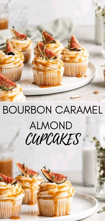 Cupcake Recipes Gourmet, Almond Cupcake Recipes, Bourbon Salted Caramel, Boozy Cupcakes Recipes, Bourbon Cupcakes, Gourmet Cupcake Recipes, Boozy Baking, Strange Food, Infused Cupcakes