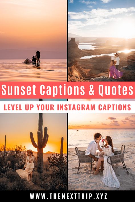 Looking for the ultimate Sunset Instagram Caption or Quote for your next post? We have the best Sunset puns, Funny Sunset Quotes, and Romantic Sunset Sayings ready for your next Instagram post! Sunset Sayings, Sunset Puns, Sunset Instagram Captions, Engagement Captions, Sunset Captions, Puns Funny, Romantic Sunset, Cute Quotes For Life, Best Sunset