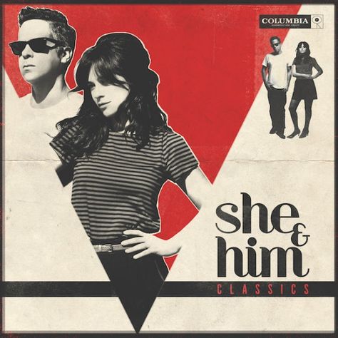 She & Him Classics (Columbia) Zooey Deschanel and M. Ward She And Him, Dusty Springfield, Johnny Mathis, Unchained Melody, Nylon Magazine, Carole King, Pochette Album, Lp Cover, She & Him