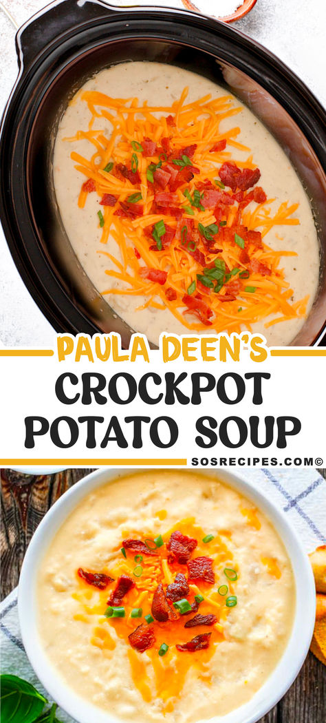 This easy potato soup recipe with hash browns soup recipe by Paula Deen is amazing, and again this soup season we had to give you another one, and one of my favorites. it’s a crockpot potato soup recipe with hash browns, so no peeling and dicing involved. Paula Dean Potato Soup, Hashbrown Potato Soup, Paula Deen Potato Soup, Cream Chicken Soup, Hash Brown Potato Soup Crockpot, Hash Brown Potato Soup, Potato Soup Crockpot Recipes, Potato Soup Crock Pot Easy, Potato Recipes Crockpot