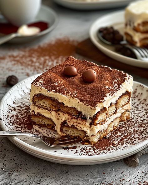 Tiramisu Original : Recette Facile et Authentique Terimasu Recipe, Tiramisu Originale, Tiramisu Aesthetic, Tiramisu Italian, Tiramisu Mascarpone, Desserts Faciles, Easy Tiramisu Recipe, Food Tech, Food Aesthetics