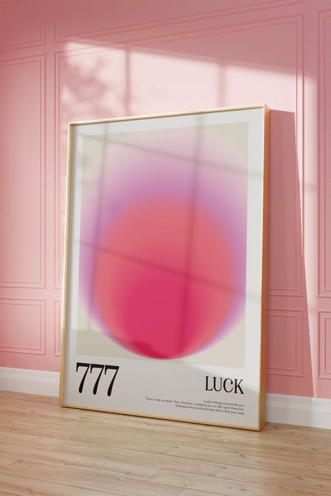 Your space should reflect who you are and what you care about. Adding a pop of color to your walls with this Angel Number Aura Poster is an easy way to inject some personality into any room and put a smile on your face. Angel Number 777 Luck: Lucky energy surrounds you. Trust in the universe. Your intuition is leading you in the right direction. Embrace the synchronicities that come your way. Discover the rest of the collection here: https://www.etsy.com/de-en/shop/bloomfleur?ref=seller-platform Angel Numbers Art, Manifestation Wallpapers, Aesthetic Coquette Room, Aura Pictures, Room Decor Y2k, Angel Number Print, Wall Art Y2k, 777 Angel Number, Angel Number Poster