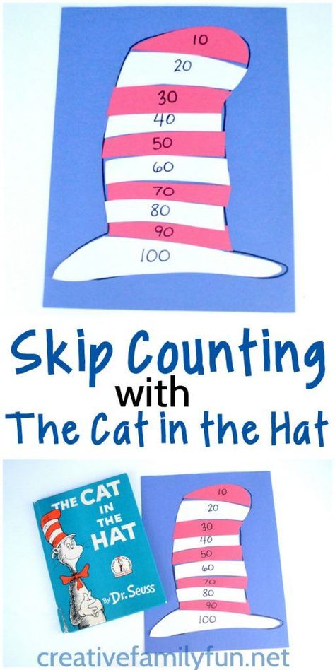 Practice skip counting by tens with this fun DIY math puzzle inspired by The Cat in the Hat by Dr. Seuss. It is such a fun math game. #drseuss #math #skipcounting #kids Dr Seuss Math Activities, Dr Seuss Math, Counting By Tens, Dr Seuss Preschool Activities, Dr Seuss Preschool, Dr Seuss Classroom, Colorful Books, Dr Seuss Activities, Dr Seuss Crafts