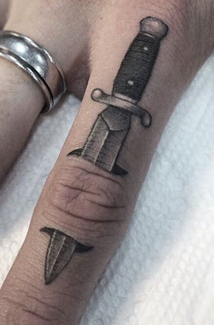 Basic Tattoos, Small Finger Tattoos, Knife Tattoo, Finger Tats, Knuckle Tattoos, Hand And Finger Tattoos, Wrist Tattoos For Guys, Small Hand Tattoos, Hand Tattoos For Guys