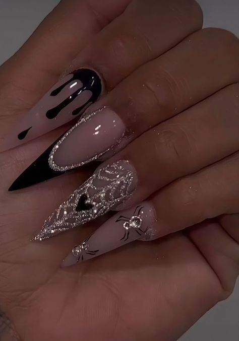 Holloween Nails, Halloween Acrylic Nails, Nagel Tips, Goth Nails, Her Nails, Unique Acrylic Nails, Acrylic Nails Coffin Short, Halloween Nail Designs, Nagel Inspo