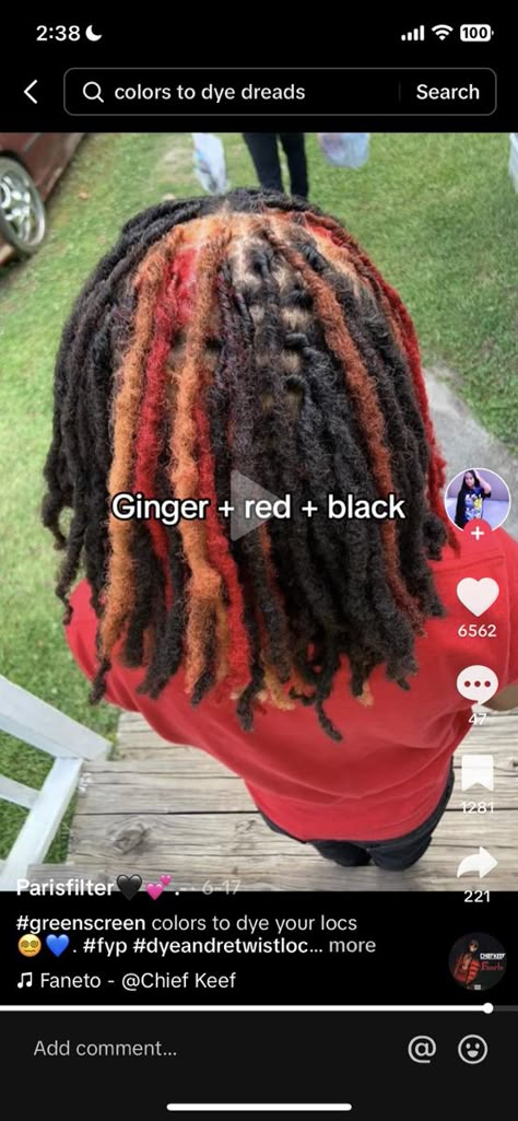 Dreads Tips Dyed Men, Dreads Hair Color Ideas, Dyed Men Locs, Dreads With Color Men, Men Dreads Dyed, Hair Dye Ideas Men Dreads, Black And Red Dreads Men, Dyed Locs Ideas Men, Dye Dreads Men