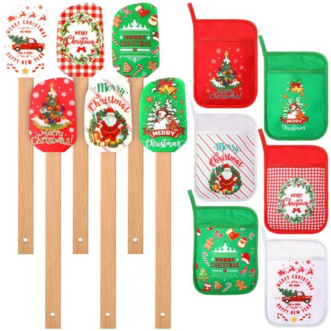 PRICES MAY VARY. Package Contents: you will receive 6 pieces of Christmas silicone spatulas and 6 pieces of Christmas cotton hot pads, the sufficient quantity and bright colors are enough to meet your daily use and replacement needs Proper Size: Christmas spatulas for baking measure about 11.42 x 1.97 x 0.79 inches/ 29 x 5 x 2 cm, snowman heat resistant hot pads are about 7.1 x 9.1 inches/ 18 x 23 cm, easy to hang, won't take up much space Quality Material: heat resistant pot holders for kitchen Christmas Pot Holders Quilted, Christmas Party Favors For Women, Simple Christmas Gifts For Coworkers, Baking Christmas Gifts, Gifts For Games, Gifts For Teachers Christmas, Christmas Gifts On A Budget, Small Gifts For Coworkers, Christmas Baking Gifts