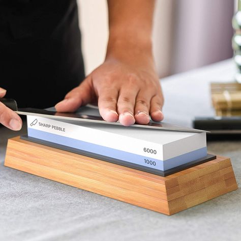 Sharp Pebble Premium Whetstone Knife Sharpening Stone 2 Side Grit 1000/6000 Waterstone- Whetstone Knife Sharpener- NonSlip Bamboo Base & Angle Guide Sharpening Tools, Sharpening Stone, Knife Sharpener, Straight Razor, Sharpeners, Paring Knife, Knife Sharpening, Korn, Knife Sets