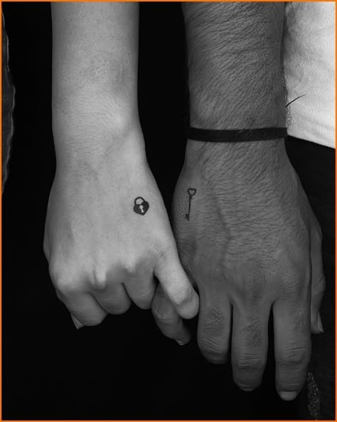 Heart Lock And Key Tattoo Couples, Couple Tattoos Key And Lock, Lock And Key Finger Tattoo, Lock N Key Tattoo Ideas, Connecting Couples Tattoos, Locked In Tattoo, Locked Up Tattoo, Secret Couple Tattoo, Small Lock And Key Tattoo