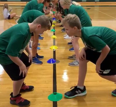 My name is Mark Roucka and I am a PE teacher at Lincoln Junior High School in Naperville, IL. “Head, Shoulders, Knees, Cone” is an activity I have done numerous times with my classes and received a number of positive … Read More Pe Games Elementary, Gym Games For Kids, Crossfit Kids, Elementary Physical Education, Elementary Pe, Physical Education Lessons, Pe Activities, Pe Teacher, Pe Ideas