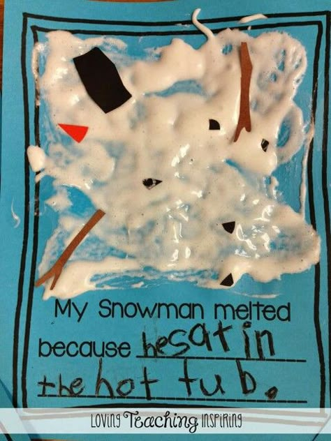 My snowman melted because... End Of January Crafts Kids, Melted Snowman Activity, Winter Morning Tubs Preschool, Winter Class Activities, January Pre K Crafts, Winter Wear Activities Preschool, A Loud Winters Nap Activities, January Activities For Kindergarten, Preschool Snow Activities