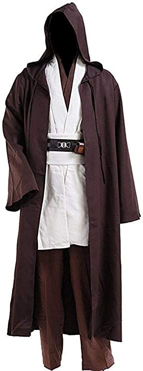 Fashion Costumes Men's Star Wars Jedi Robe Costume -Brown with White Version Jedi Cloak, Tunic Costume, Star Wars Kenobi, Jedi Tunic, Grand Moff Tarkin, L Cosplay, Jedi Robe, Jedi Cosplay, Jedi Costume